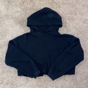 Cropped black hoodie